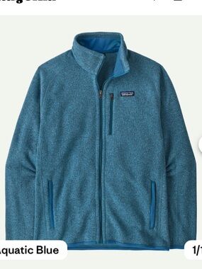 Patagonia Aquatic Blue Men's Better Sweater® Fleece Jacket size medium